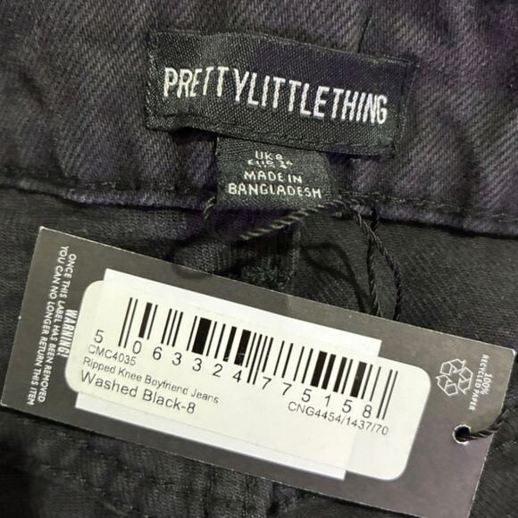 Pretty Little Things Ripped Knee Boyfriend Jeans NWT Size 8 - Picture 4 of 4